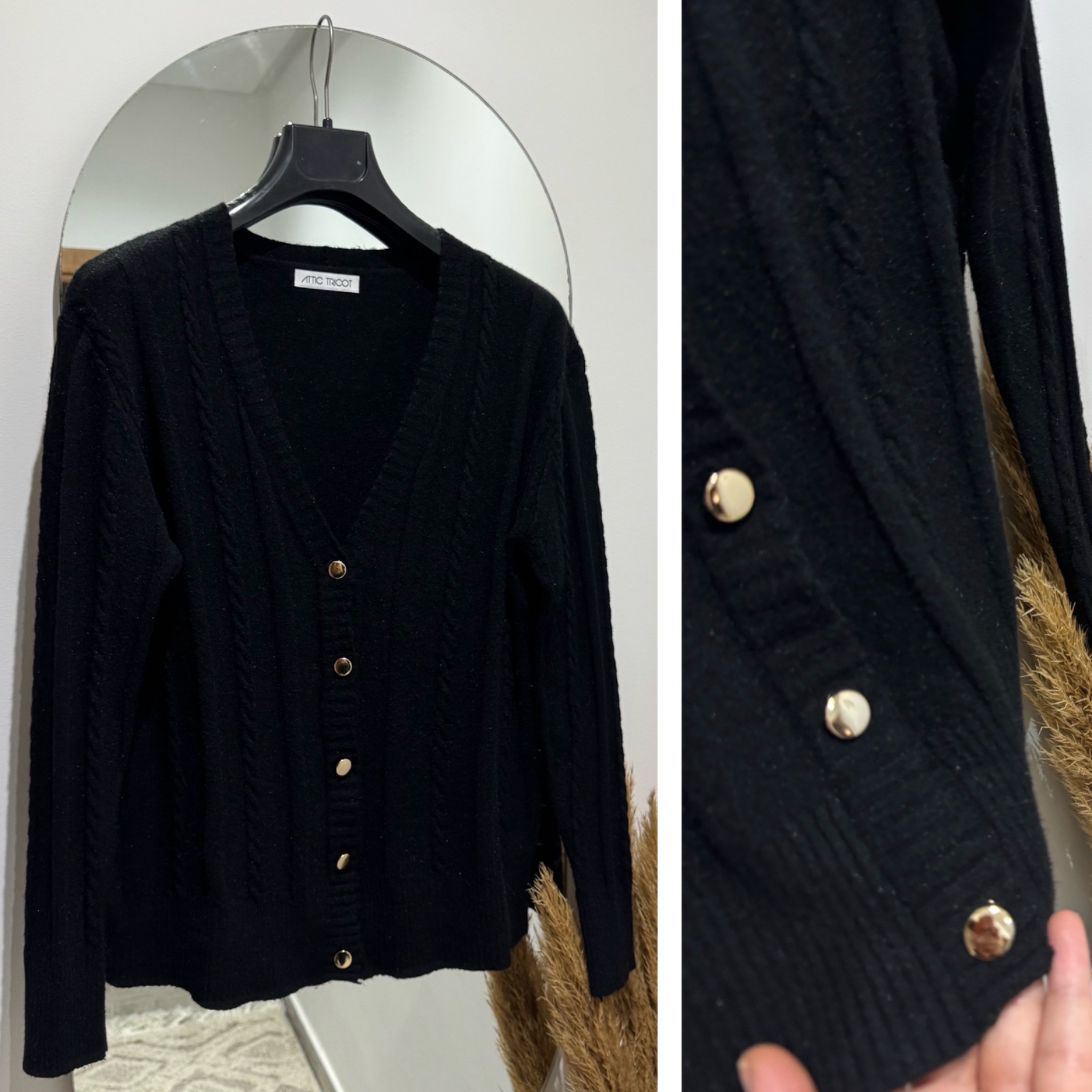Cardigan noir boutonnage dore tt neuve 