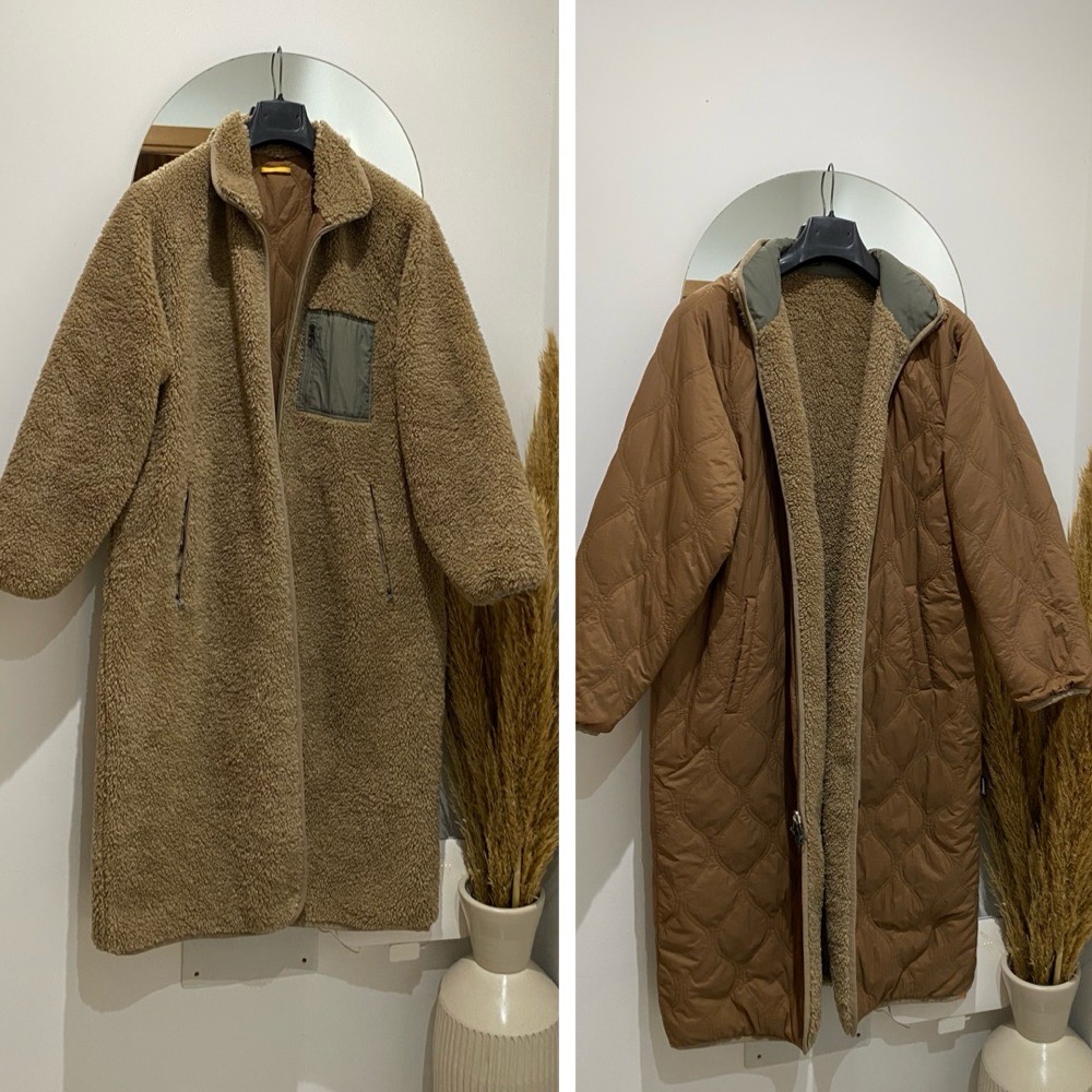 Manteau rèversible teddy bear coupe over size 