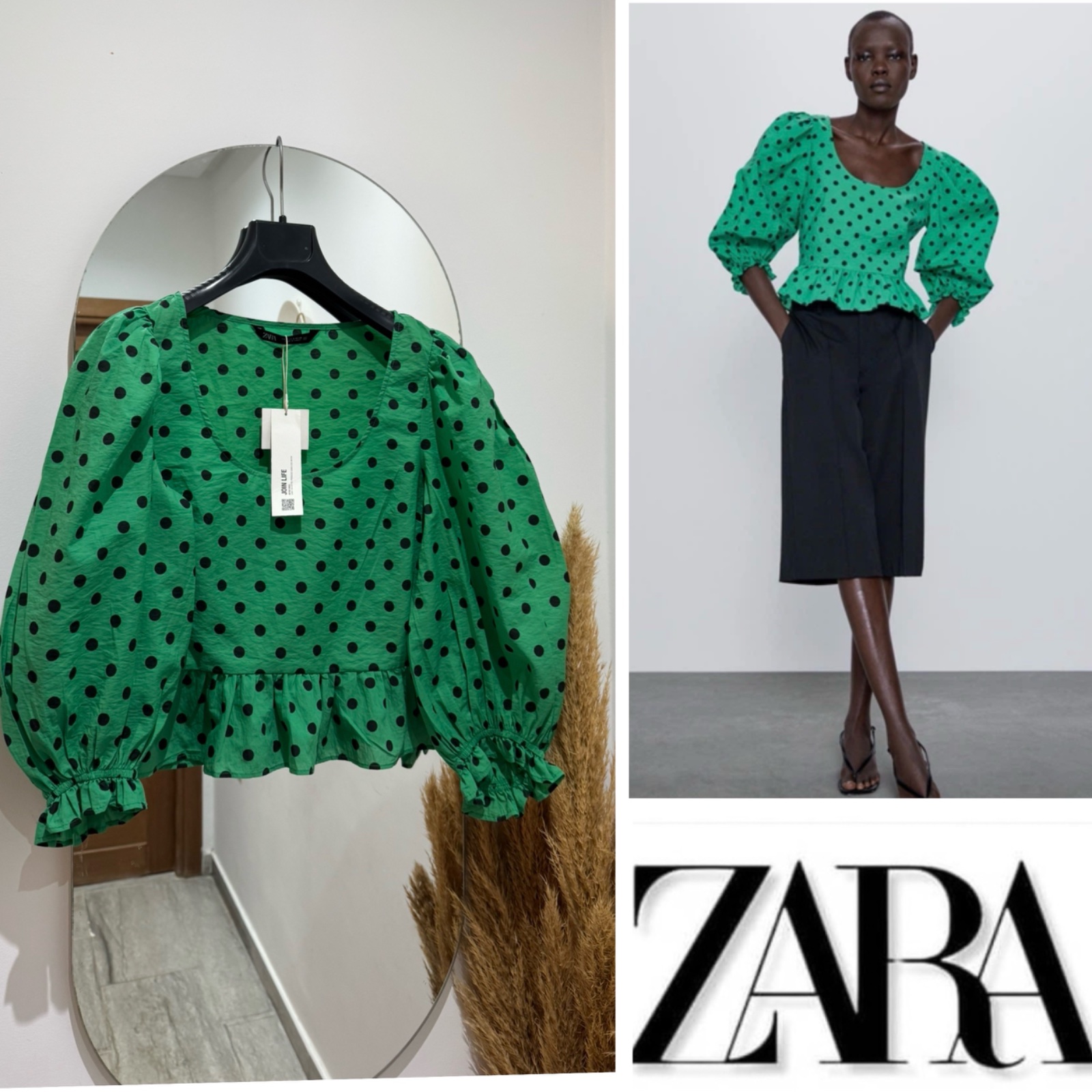 Blouse ZARA polkadots tt neuve