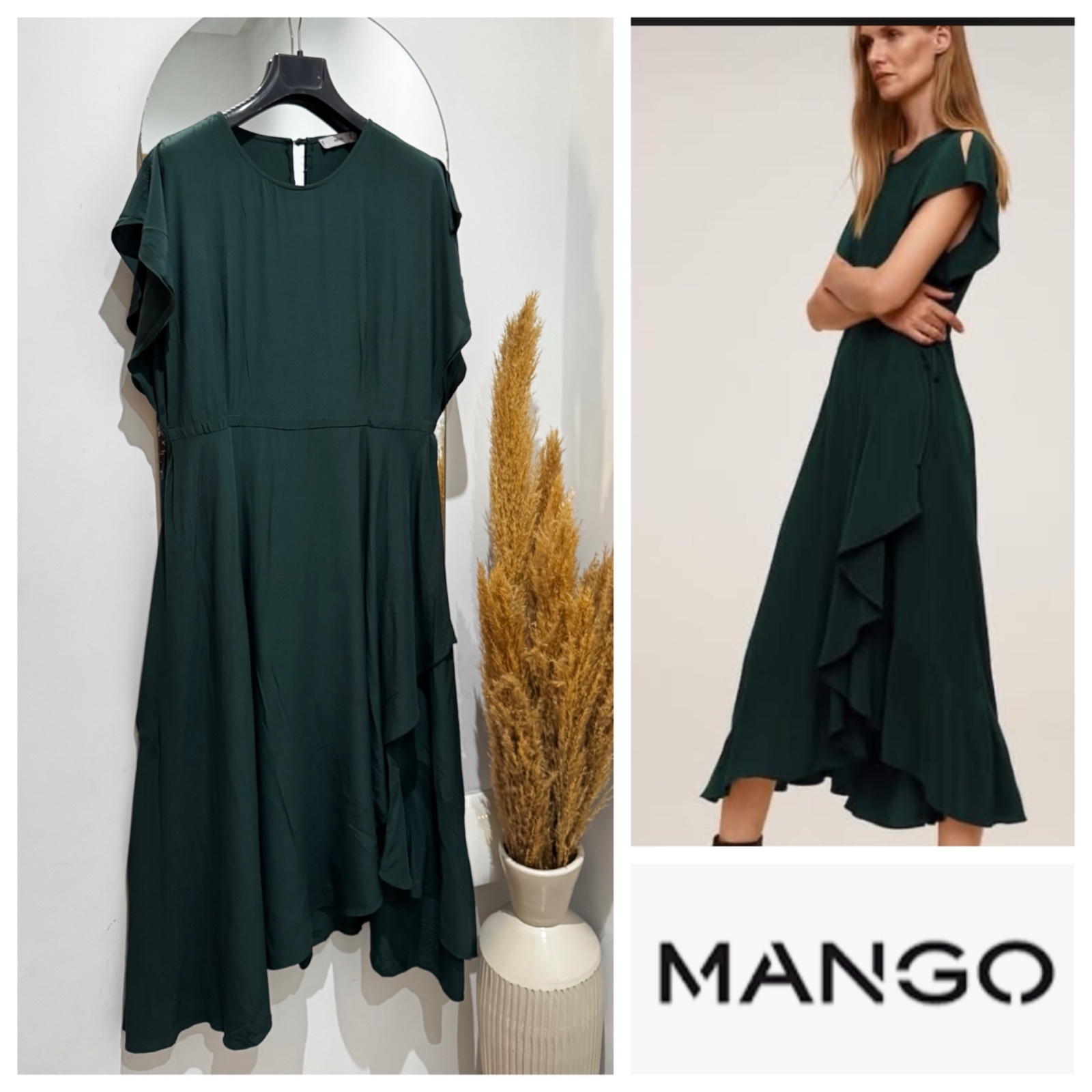Midi dress MANGO en viscose 