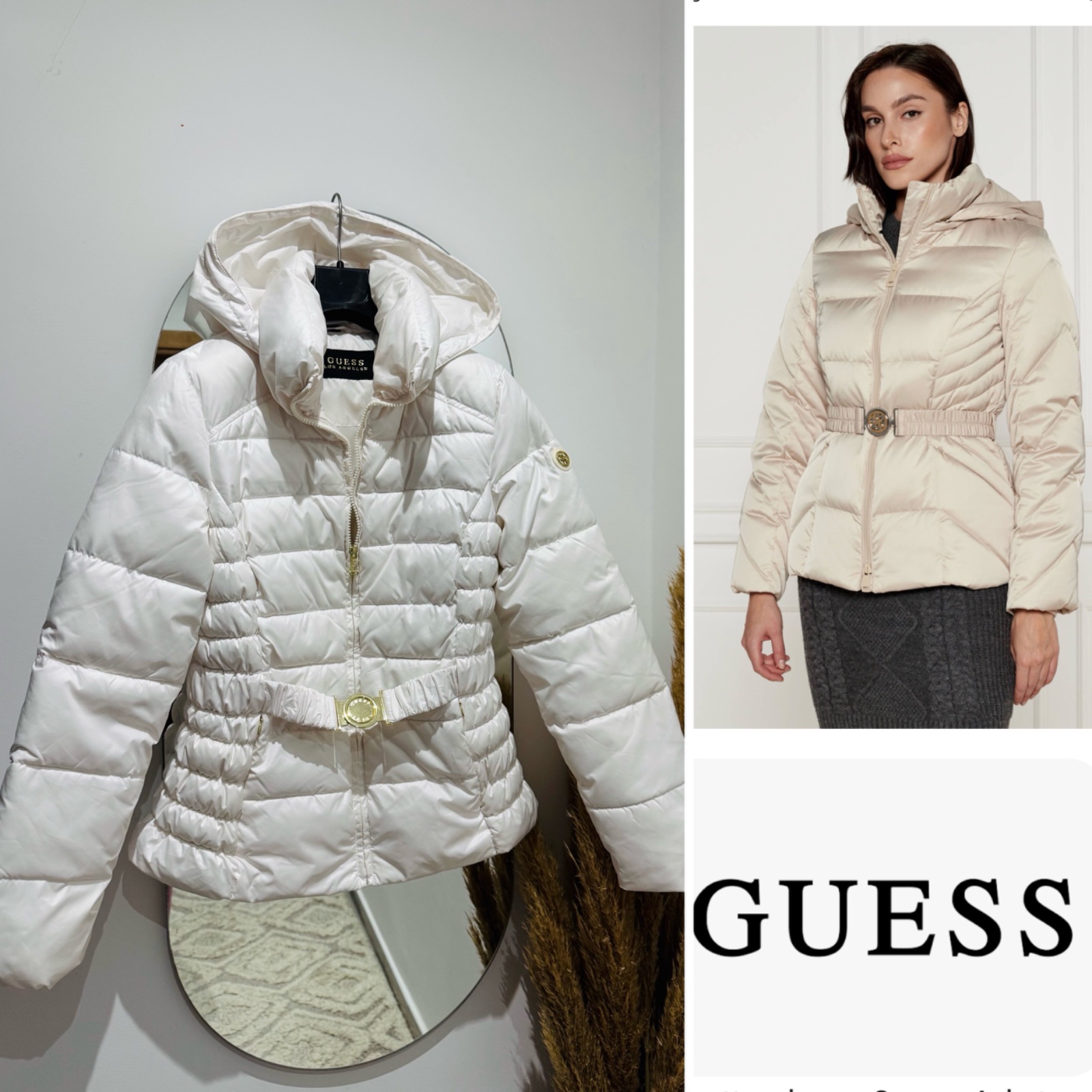 Doudoune à logo avec ceinture GUESS 