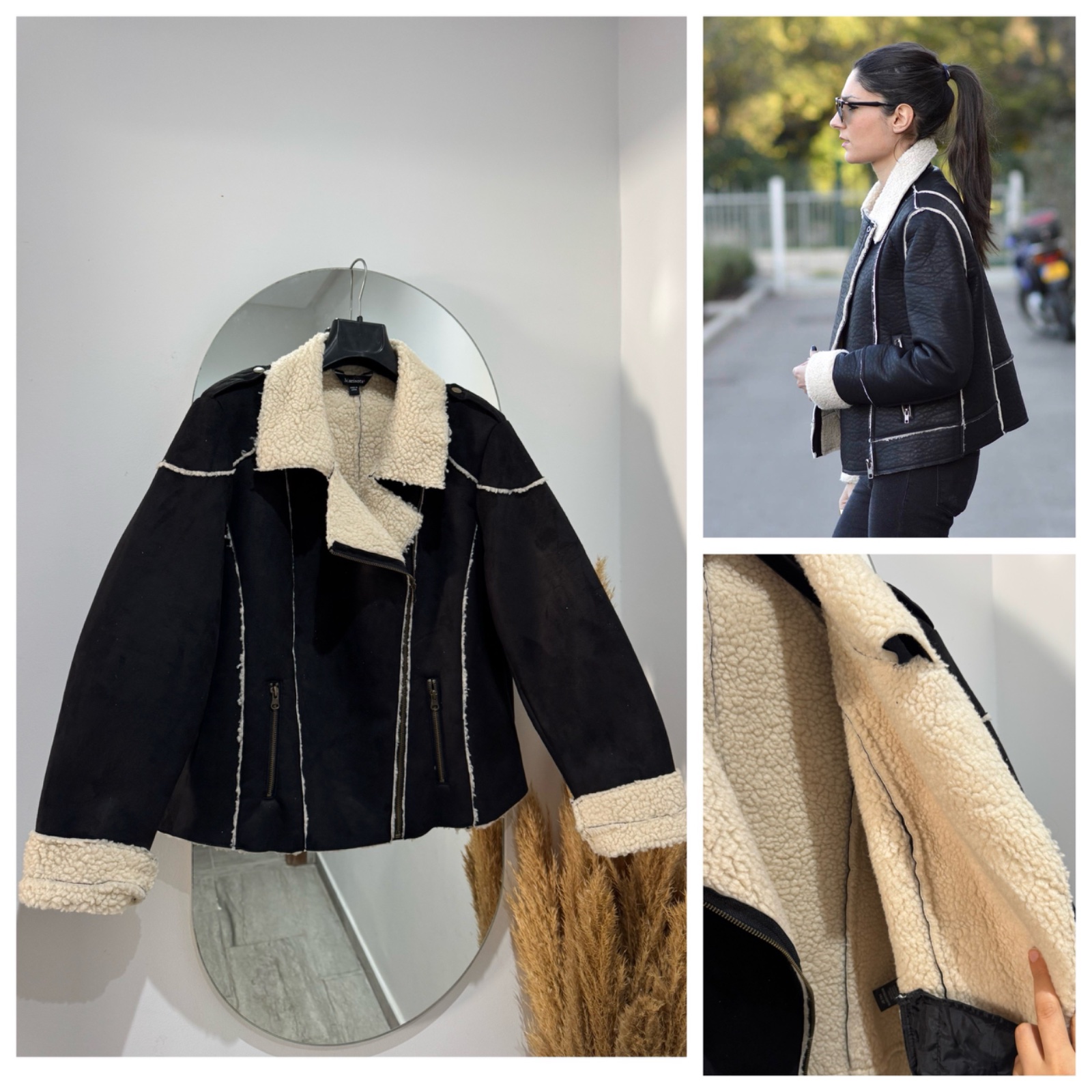 Veste aviator style Intérieure molletonné