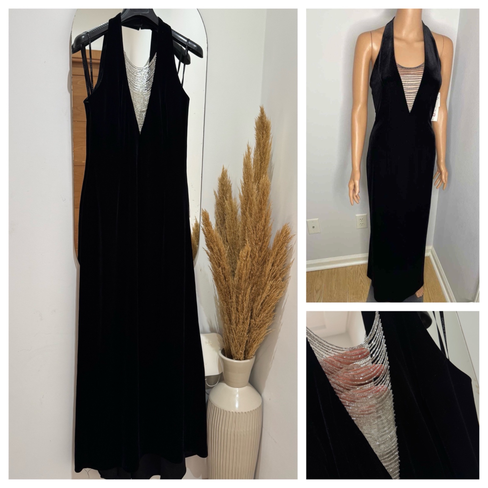 Maxi dress avec traîne velvet BESTY & Adam trés classe 