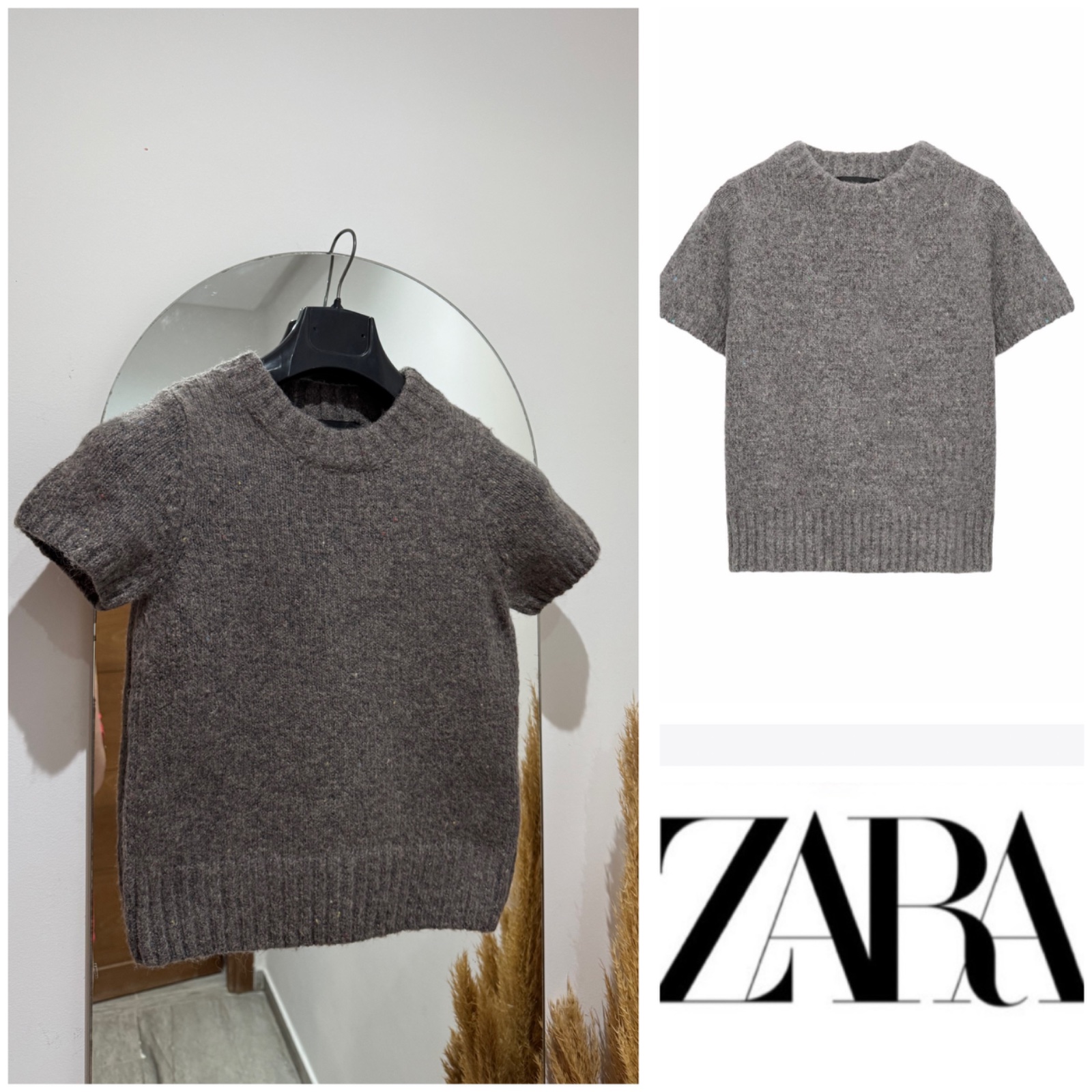 NV ZARA pull avec laine grêge tt neuf 
