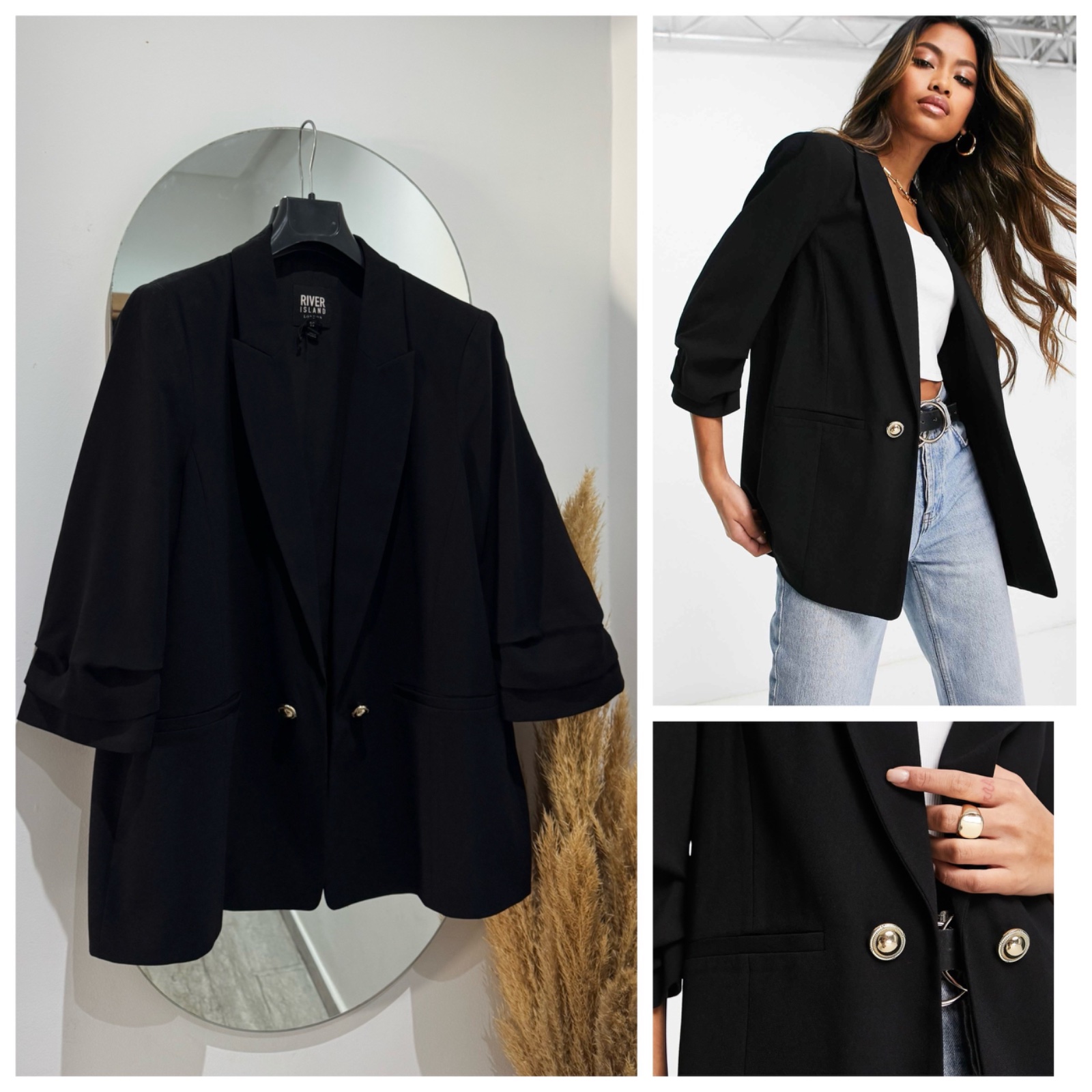 Blazer RIVER ISLAND boutonnage dorè