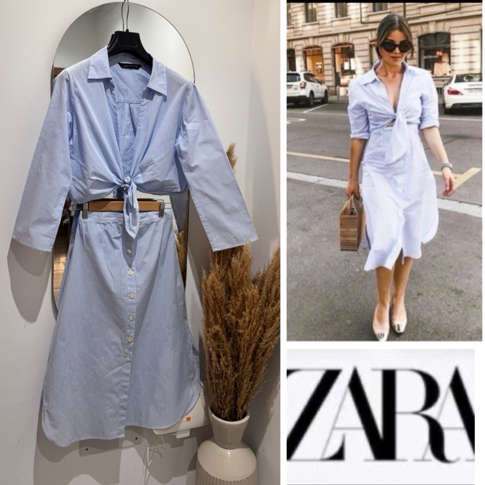 Set ZARA chemise +jupe taille haute 