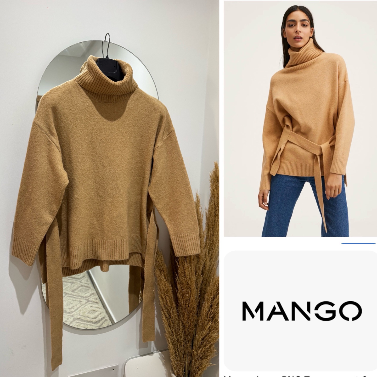 Sweater MANGO over size à ceinture 