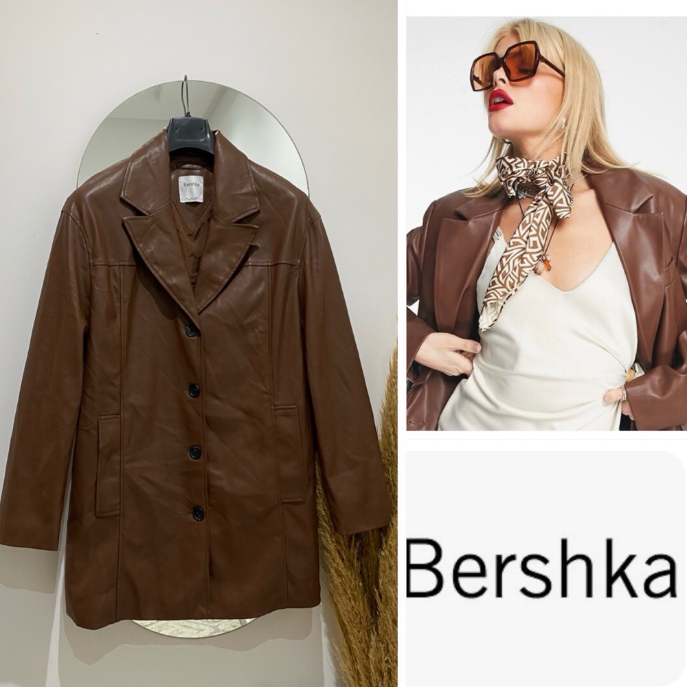 BERSHKA blazer manteau brown