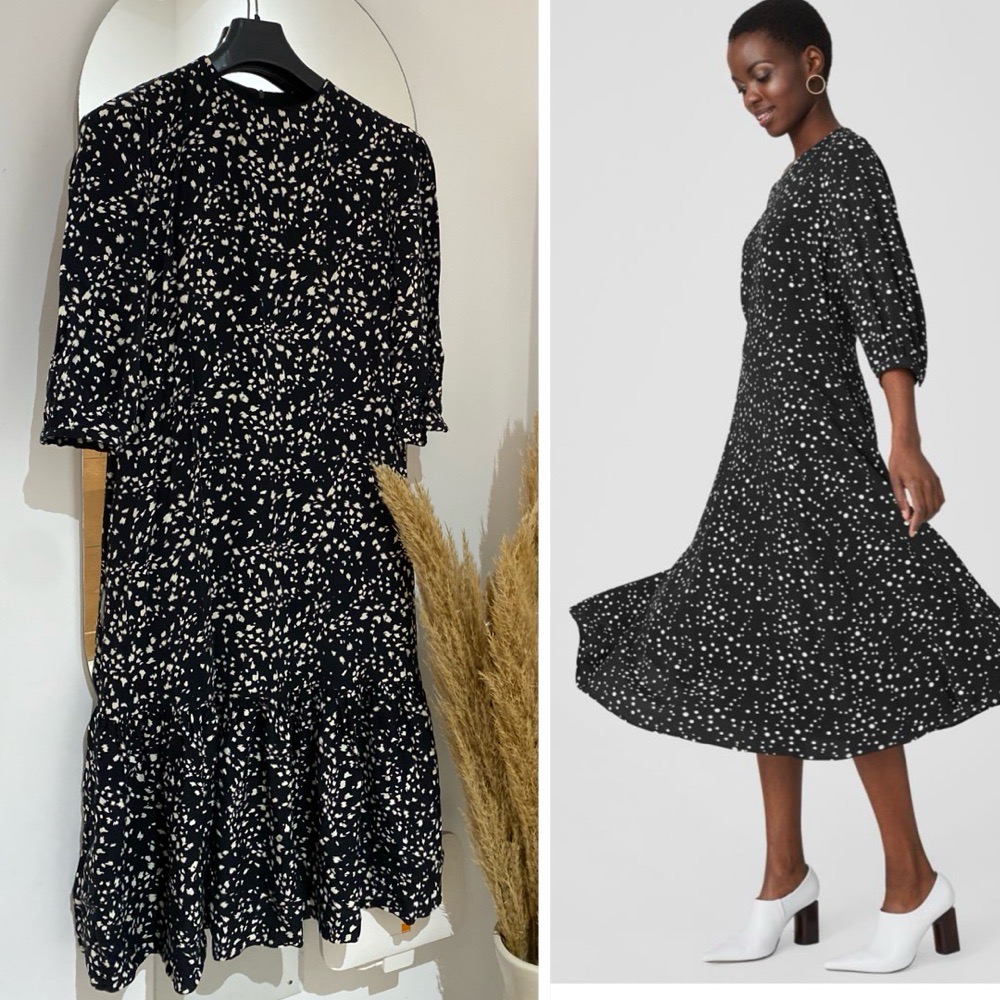 Midi dress à volants ample tissue fluide 