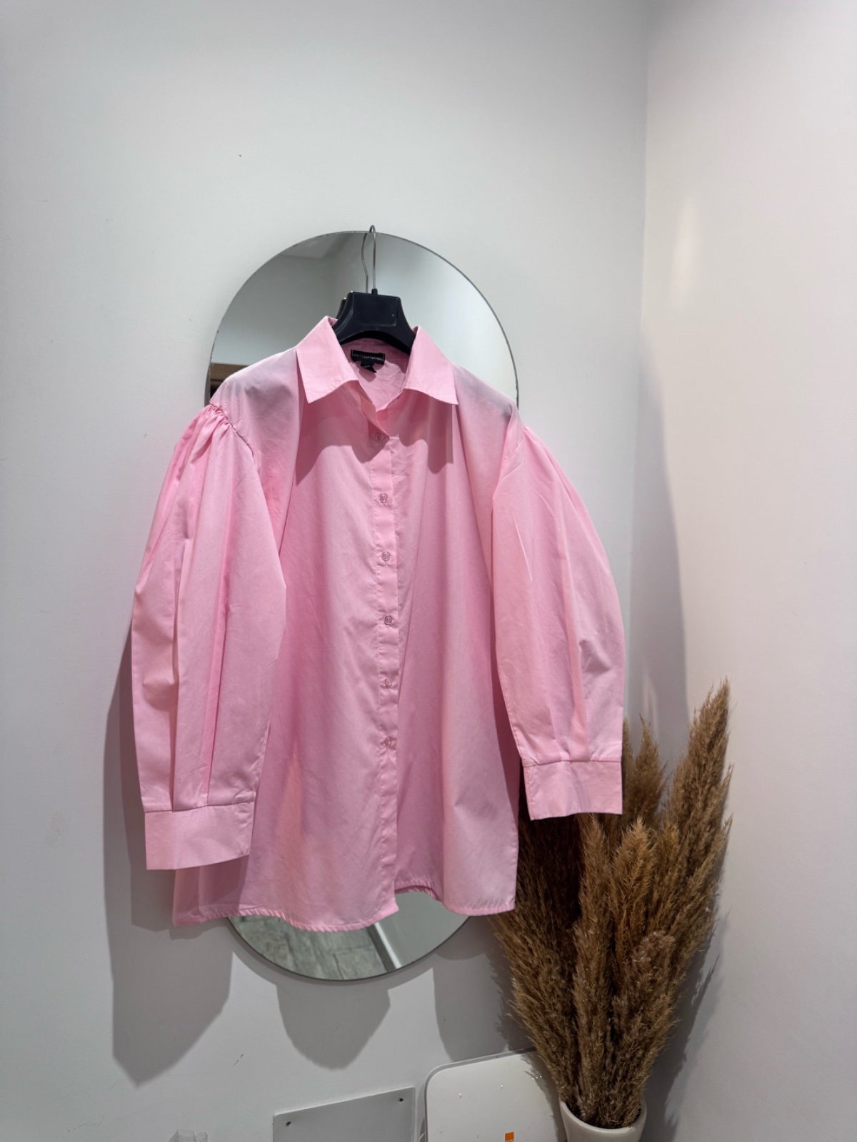 Chemise rose manches bouffantes 