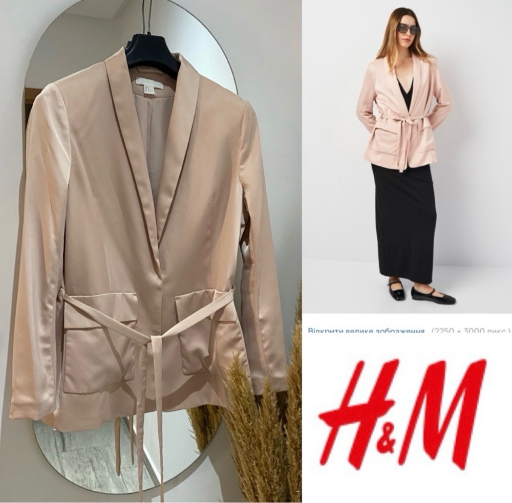 Blazer H&M à ceinture rosée
