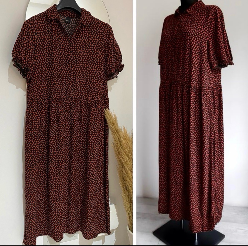 Robe chemise midi over size trés fluide 