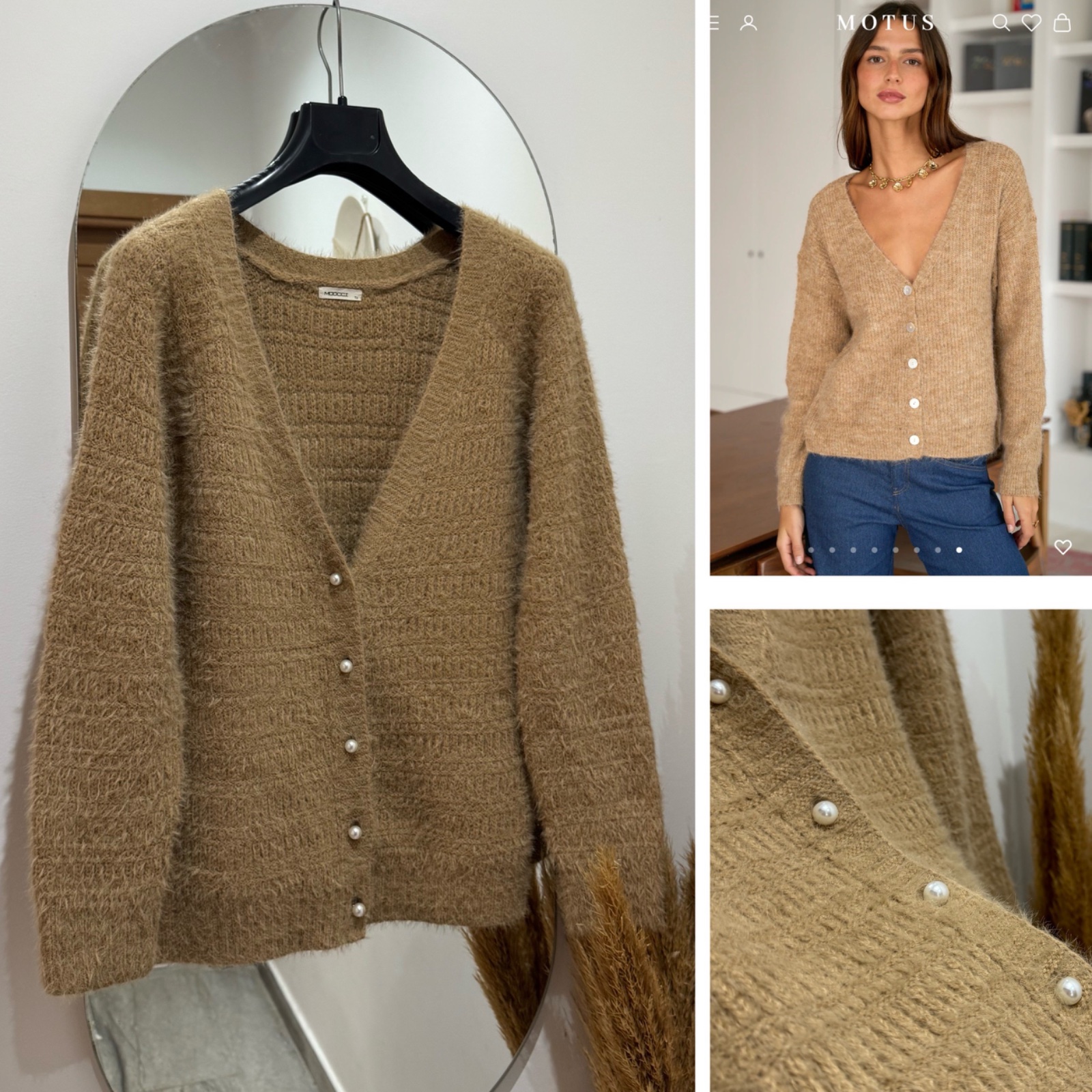 Cardigan avec des boutons en perles 