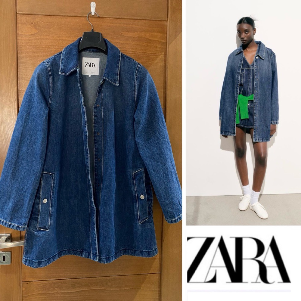 Denim jacket ZARA longue over size 
