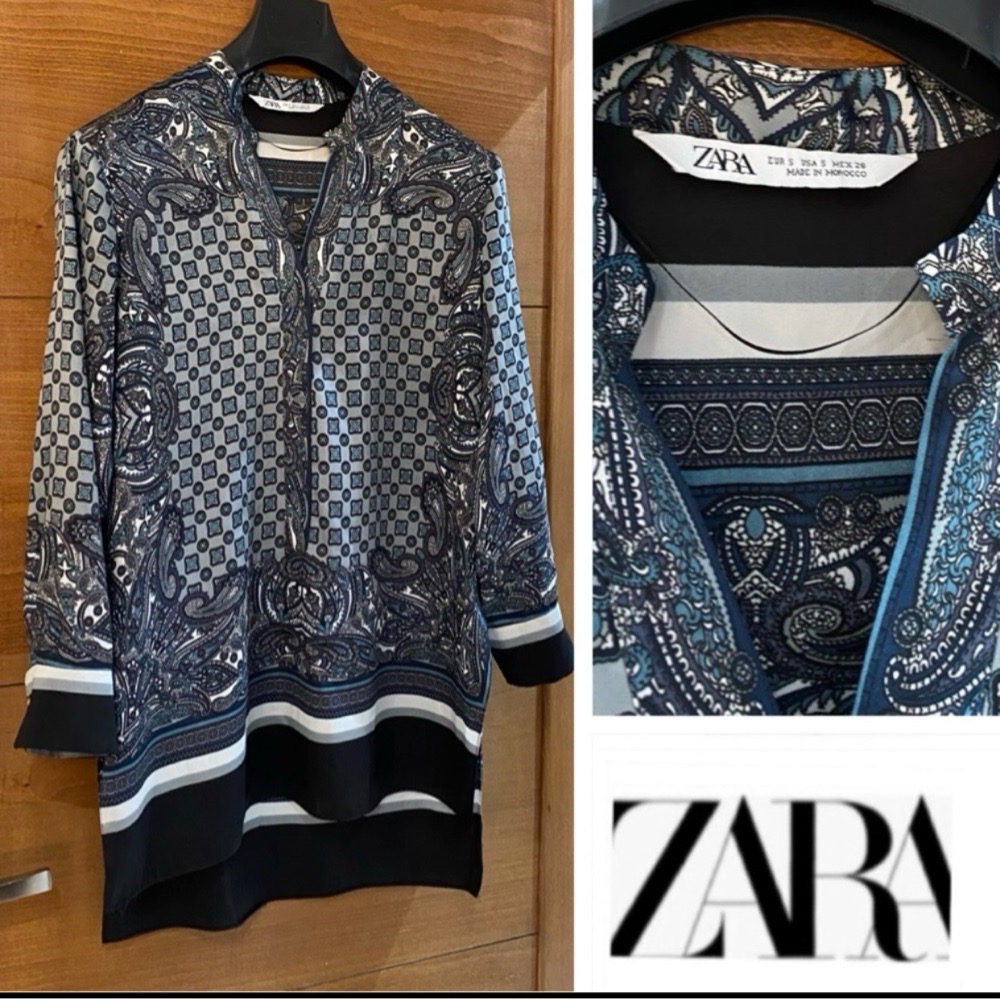 Blouse langue ZARA NC imprime foulard over size
