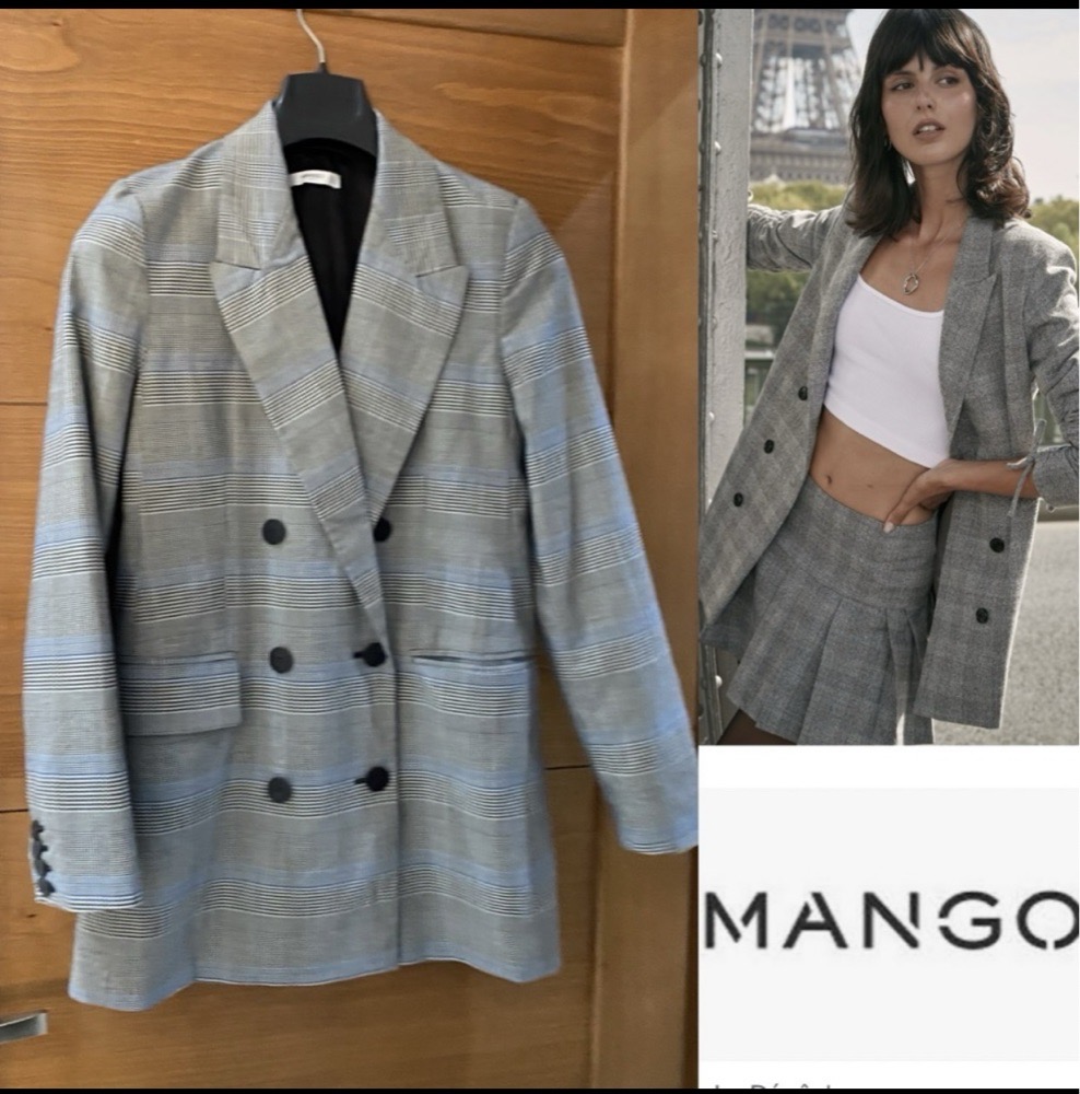 blazer MANGO longue boutonnage croisèe