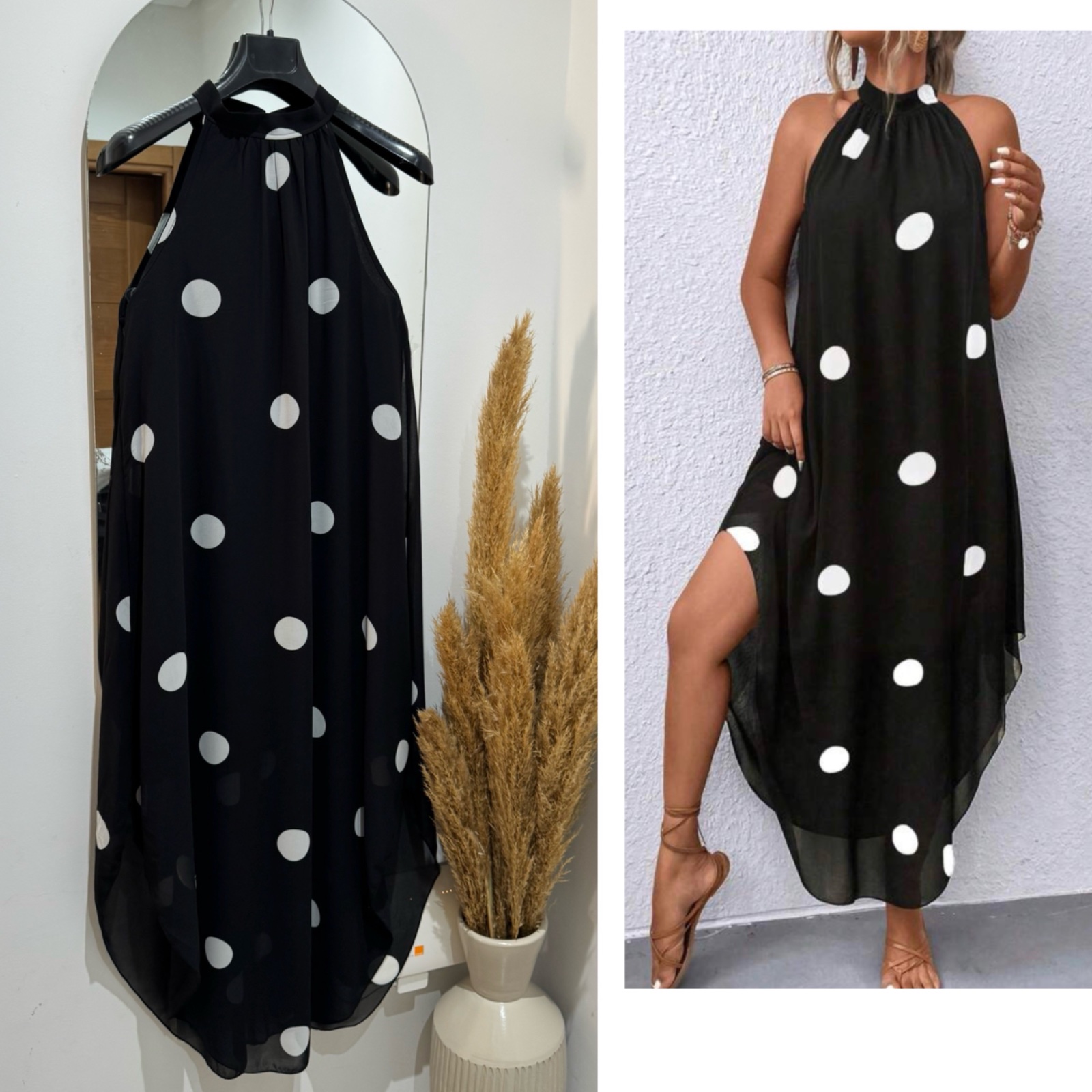 Robe polkadot blanc et noir tt neuve 