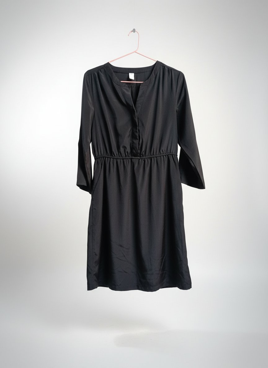 Robe noire OLD NAVY à genoux.