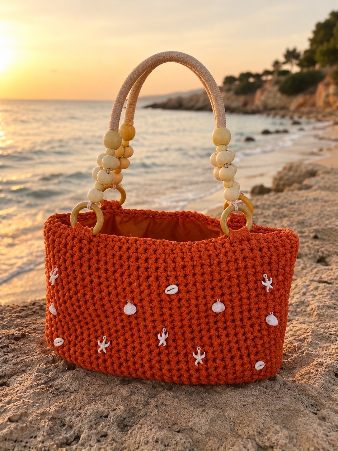 Sac de plage en crochet dait main ☀️🐚🌊
