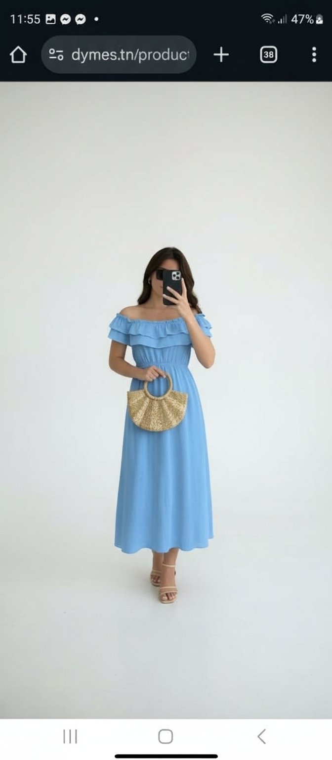 Robe dymes bleu ciel