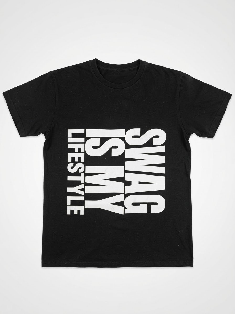 T-shirt noir SWAG Is My Lifestyle – Taille M