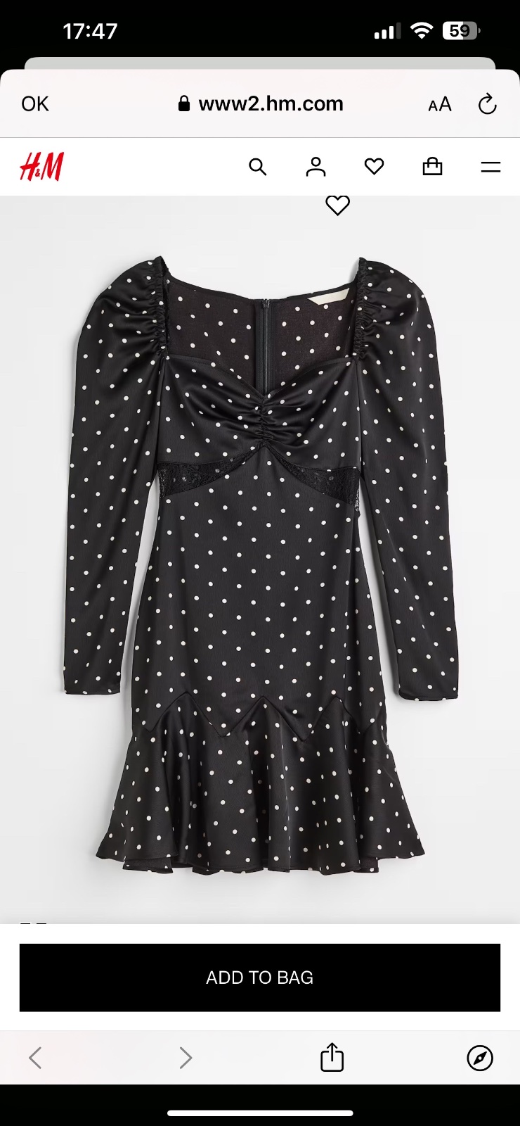 Robe H&M noir polka dots