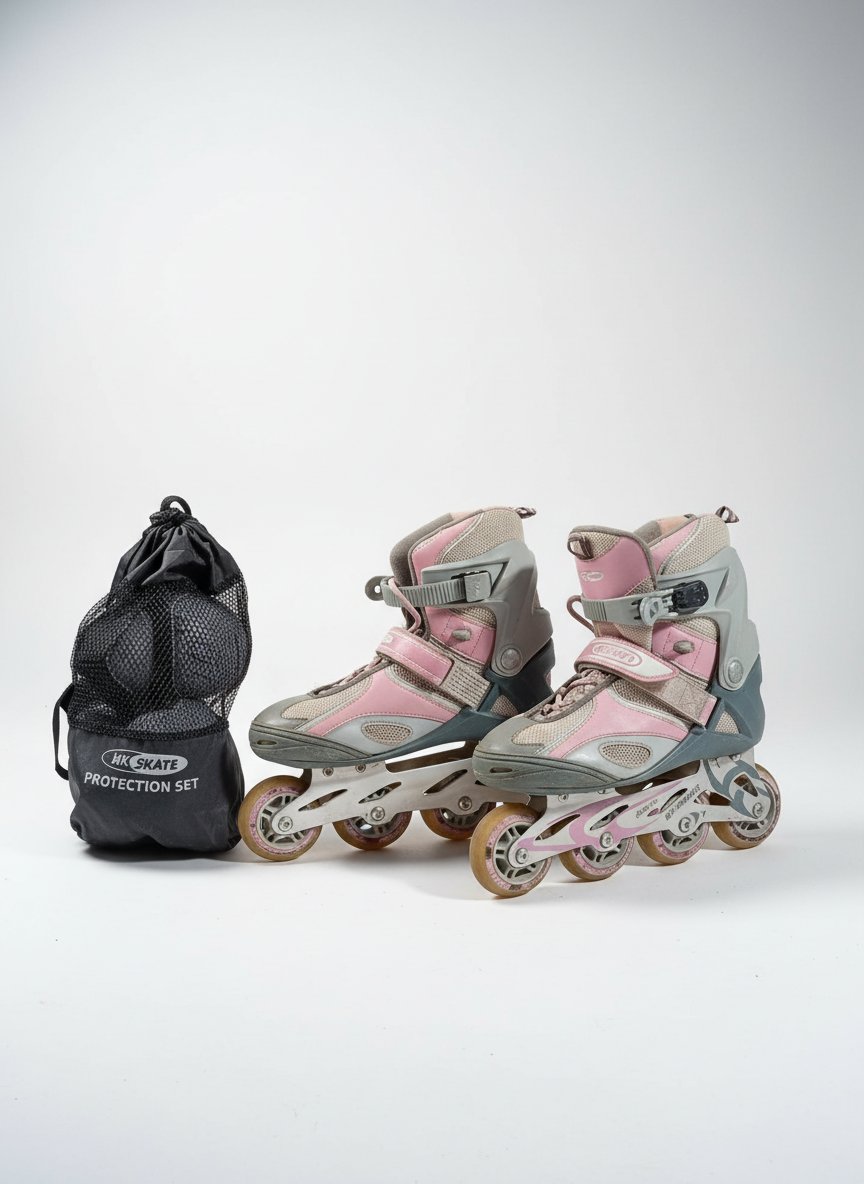Patins à roulettes + kit de protection 