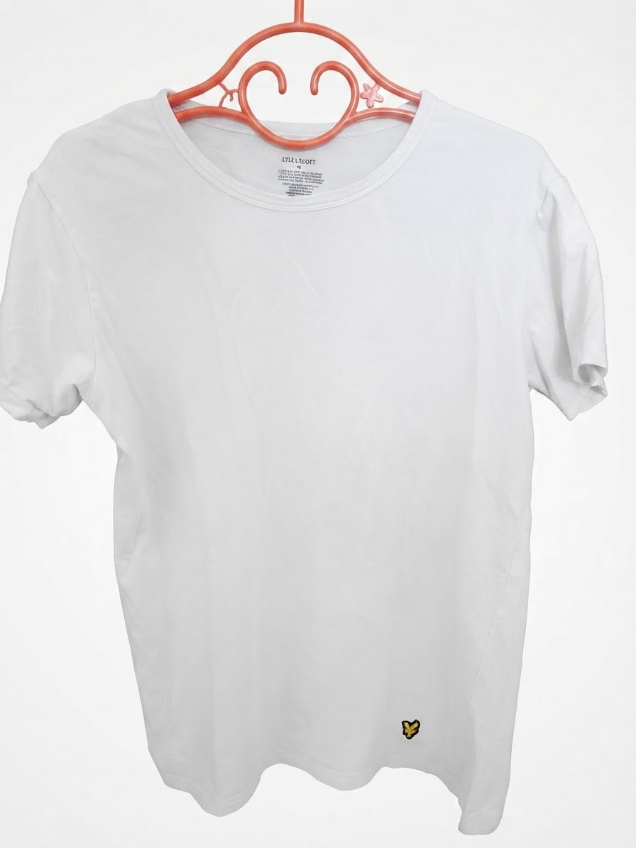 T-shirt blanc Lyle & Scott – Logo Aigle doré – Taille M 