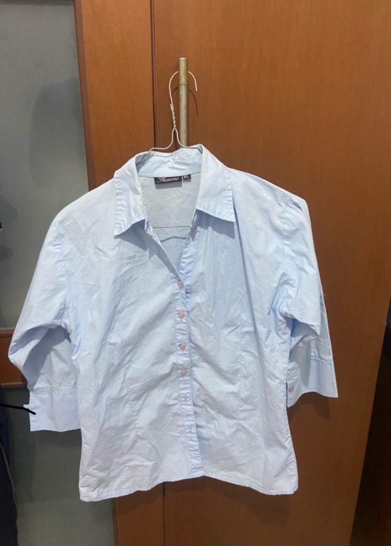 Chemise bleu ciel manche 3/4 