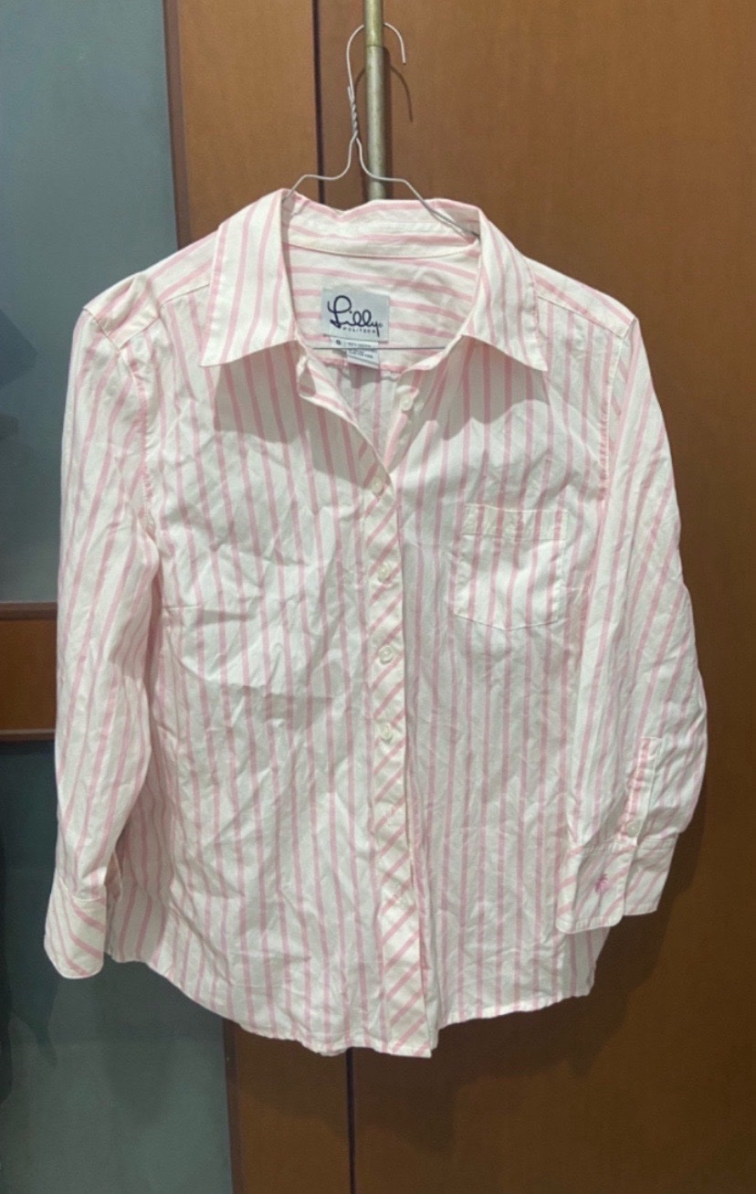 Chemise rayé rose et blanche 