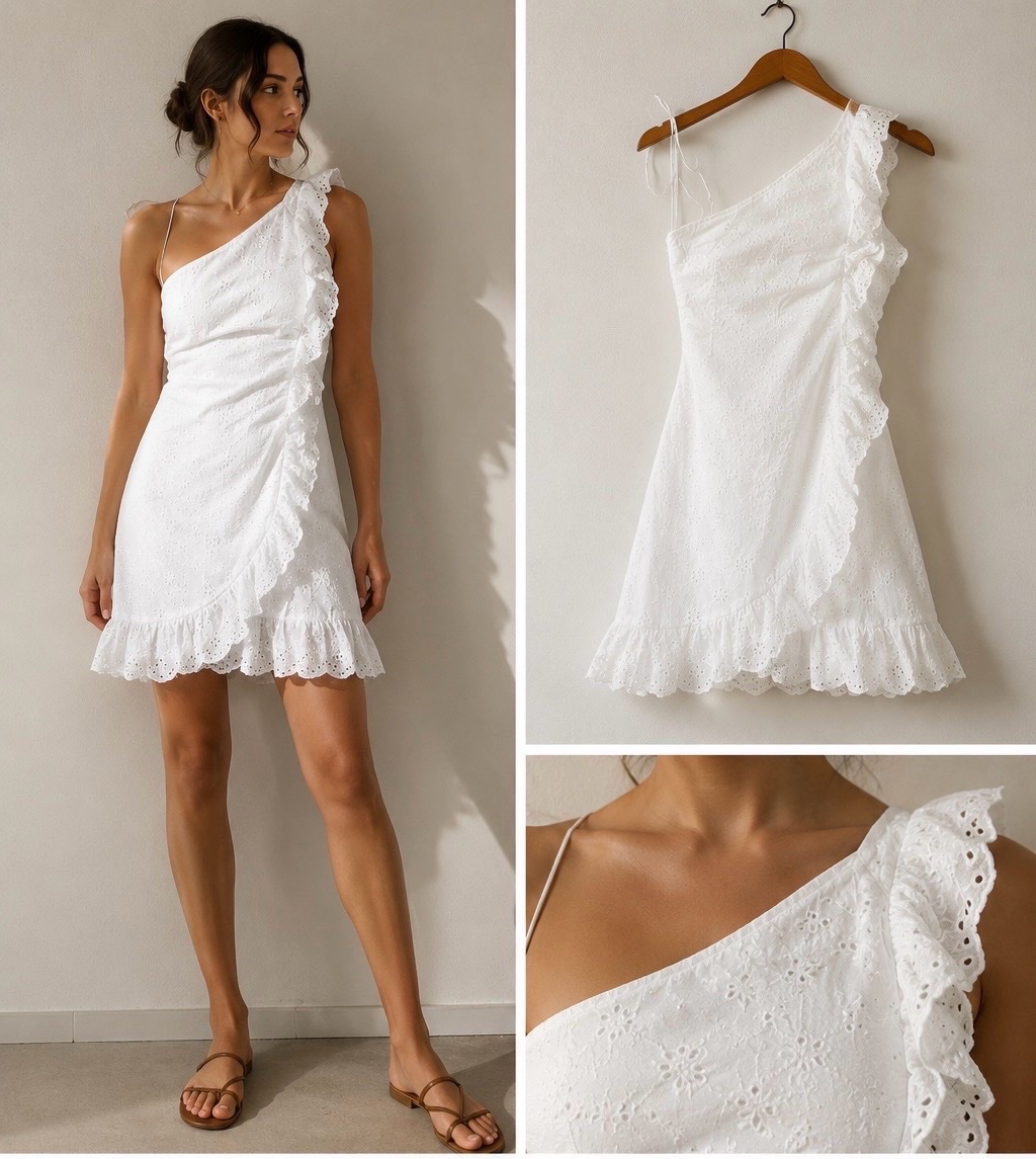 Robe bershka je men fou en broderie anglaise 