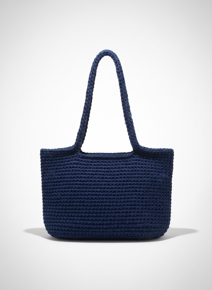 Sac en crochet bleu marine