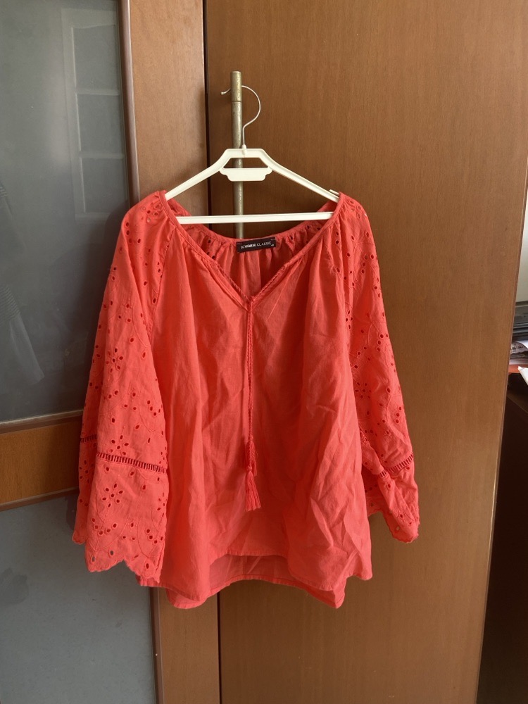 Blouse manches avec broderie anglaise 