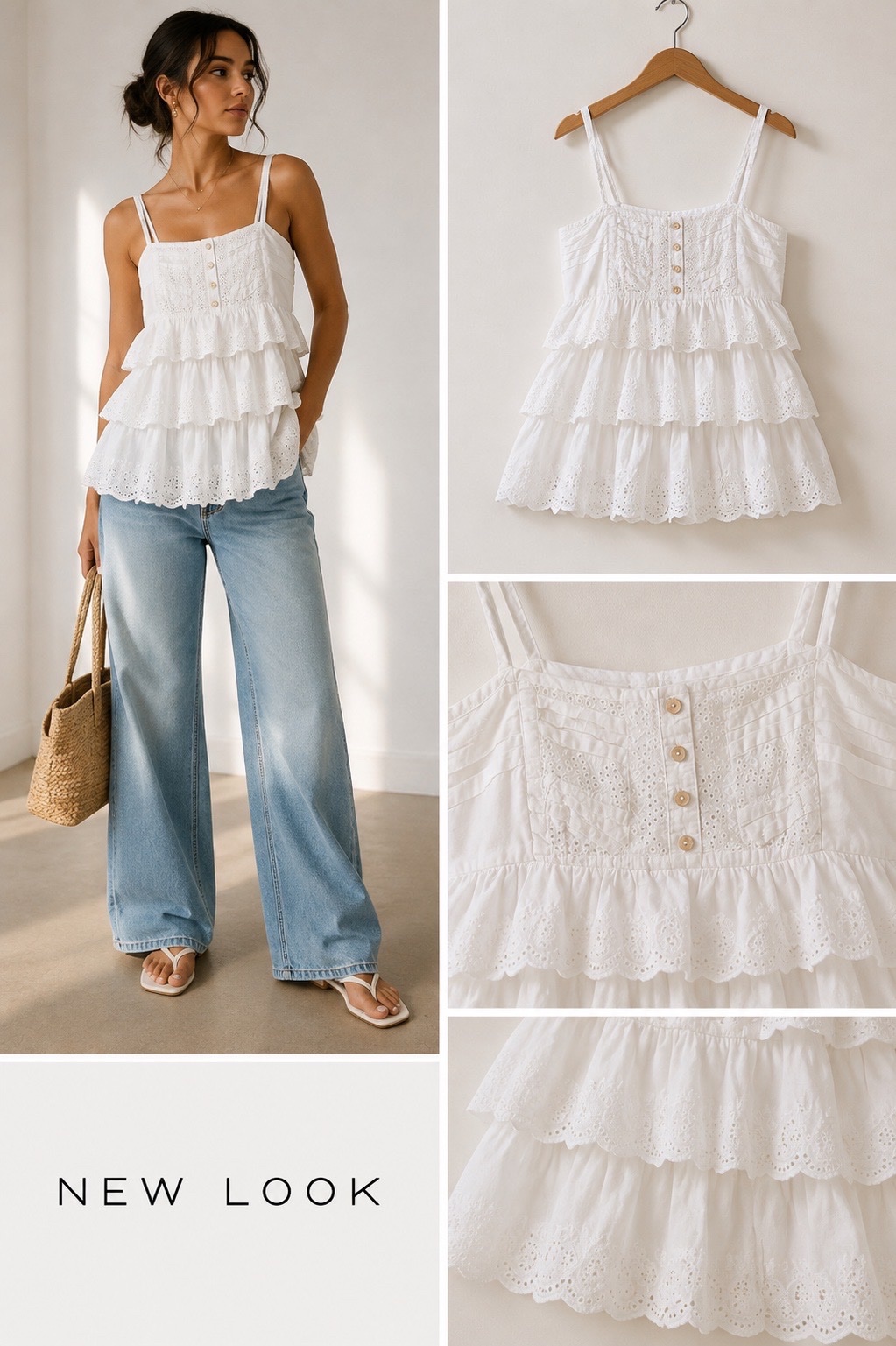 Haut a volant en broderie anglaise 