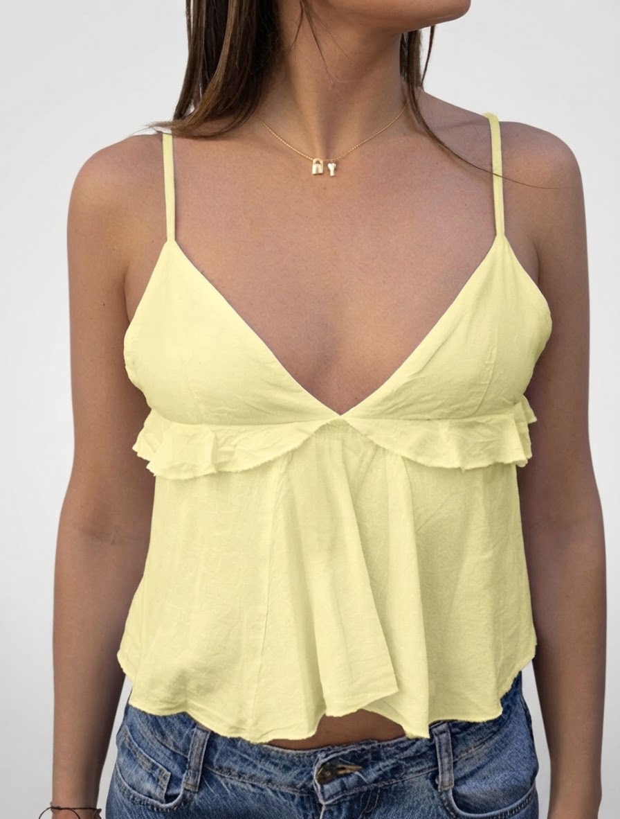 💛 Top jaune pastel SHEIN