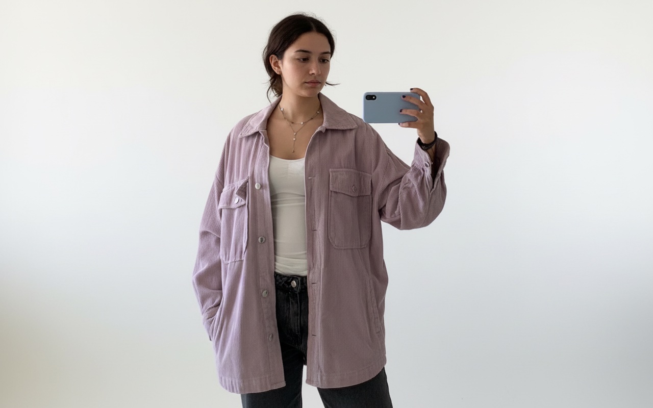  PROMO  Veste longue Stradivarius mauve – tendance oversize chic  PROMOTION 