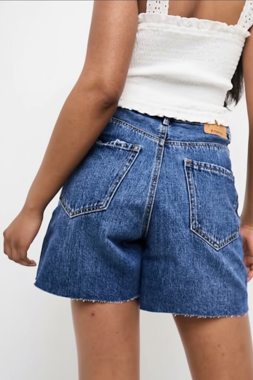 Short en jean Stradivarius 42 – Taille haute | Comme neuf