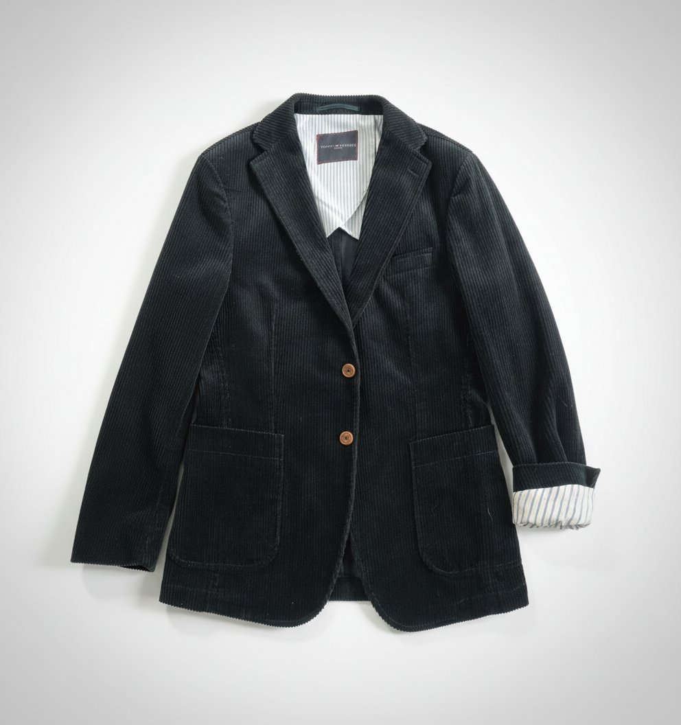 Veste velour côtelé bleu foncé 
