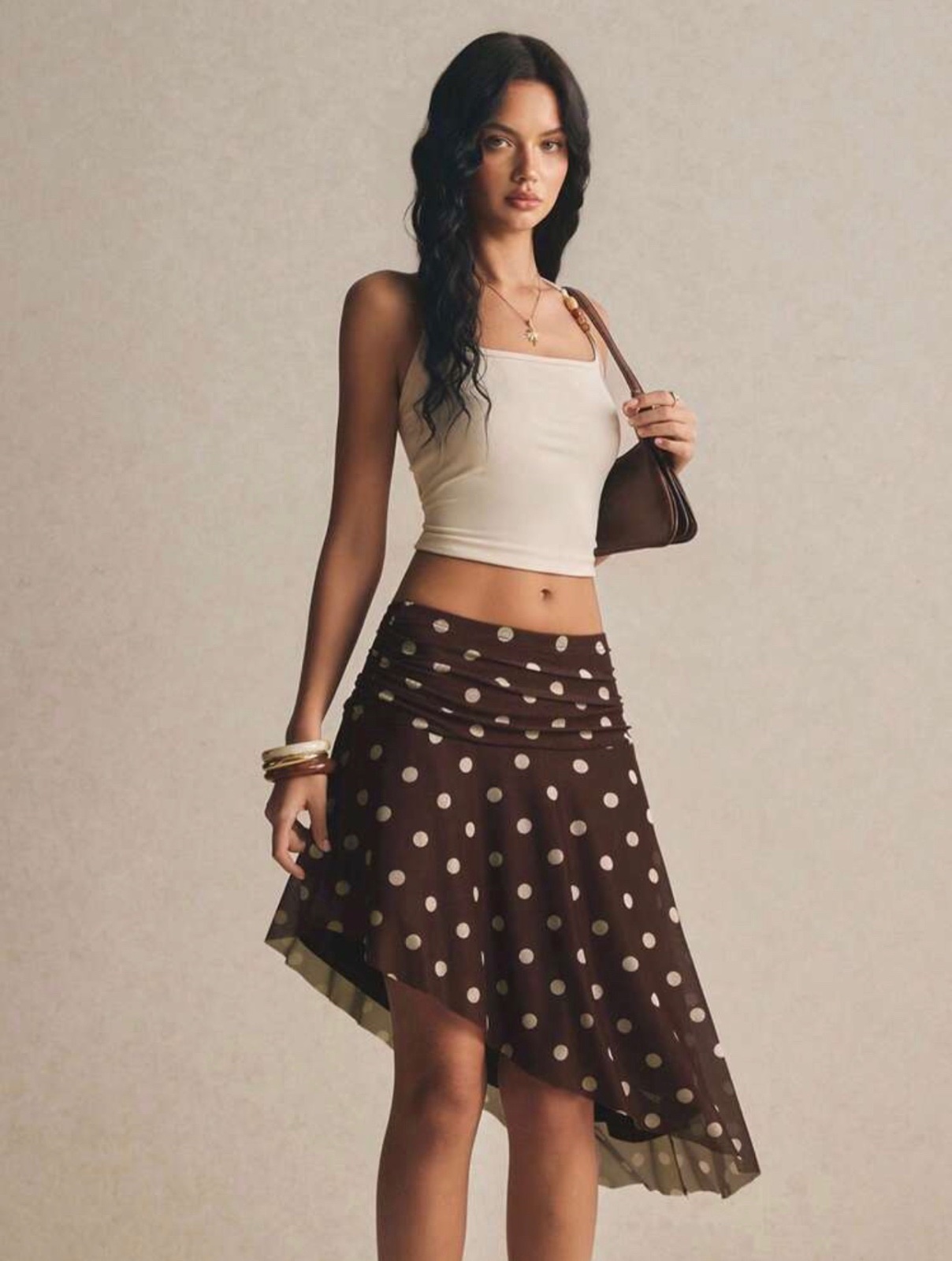 POLKA DOT TULLE MIDI SKIRT 🤎