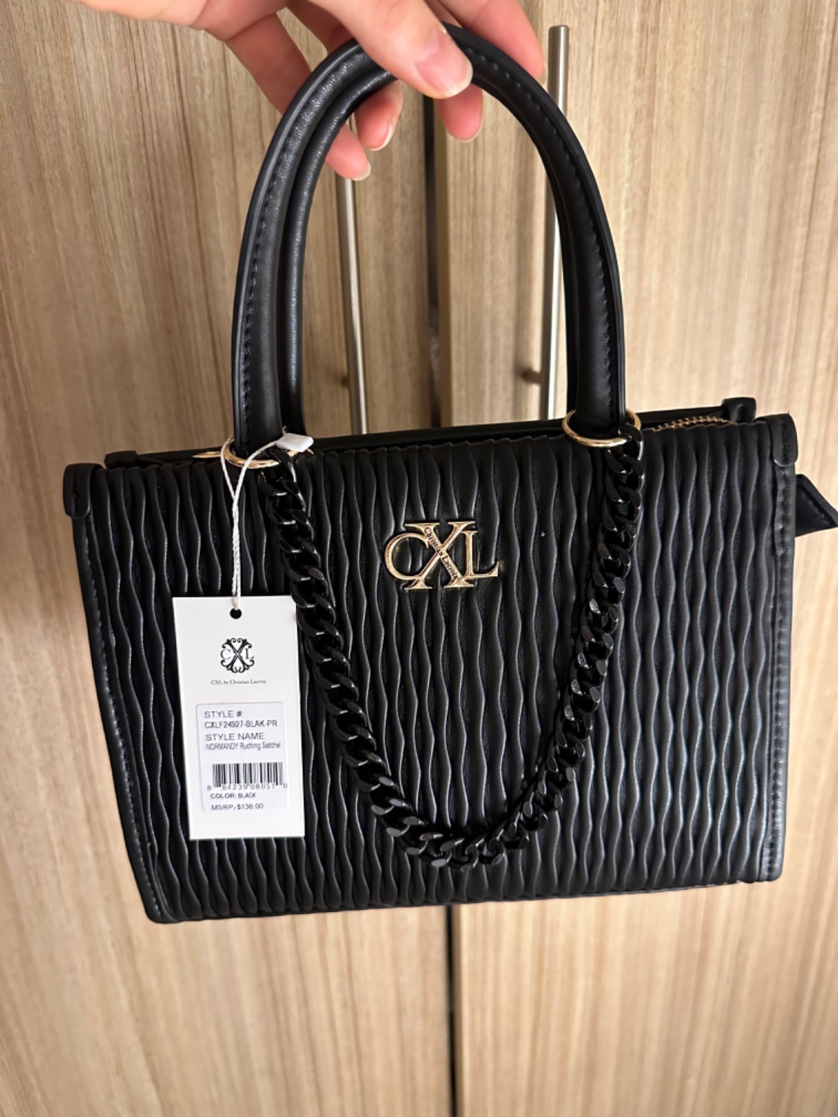 CYL by Christian in lacroix NORMANDY Ruching Satchel sac a main