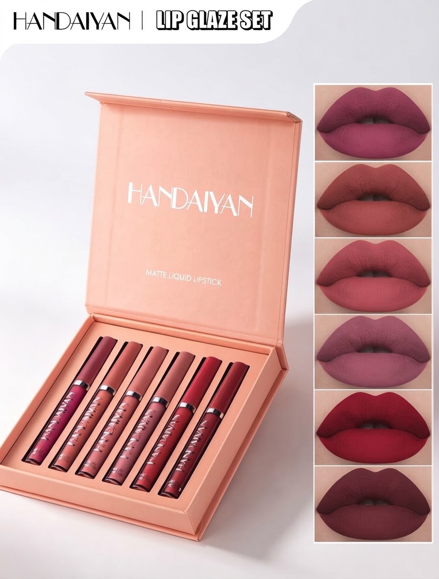 6 pcs Matte Lip Glosses Set  Water proof