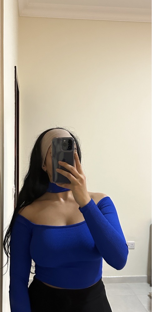 Bershka bleu cropped top 