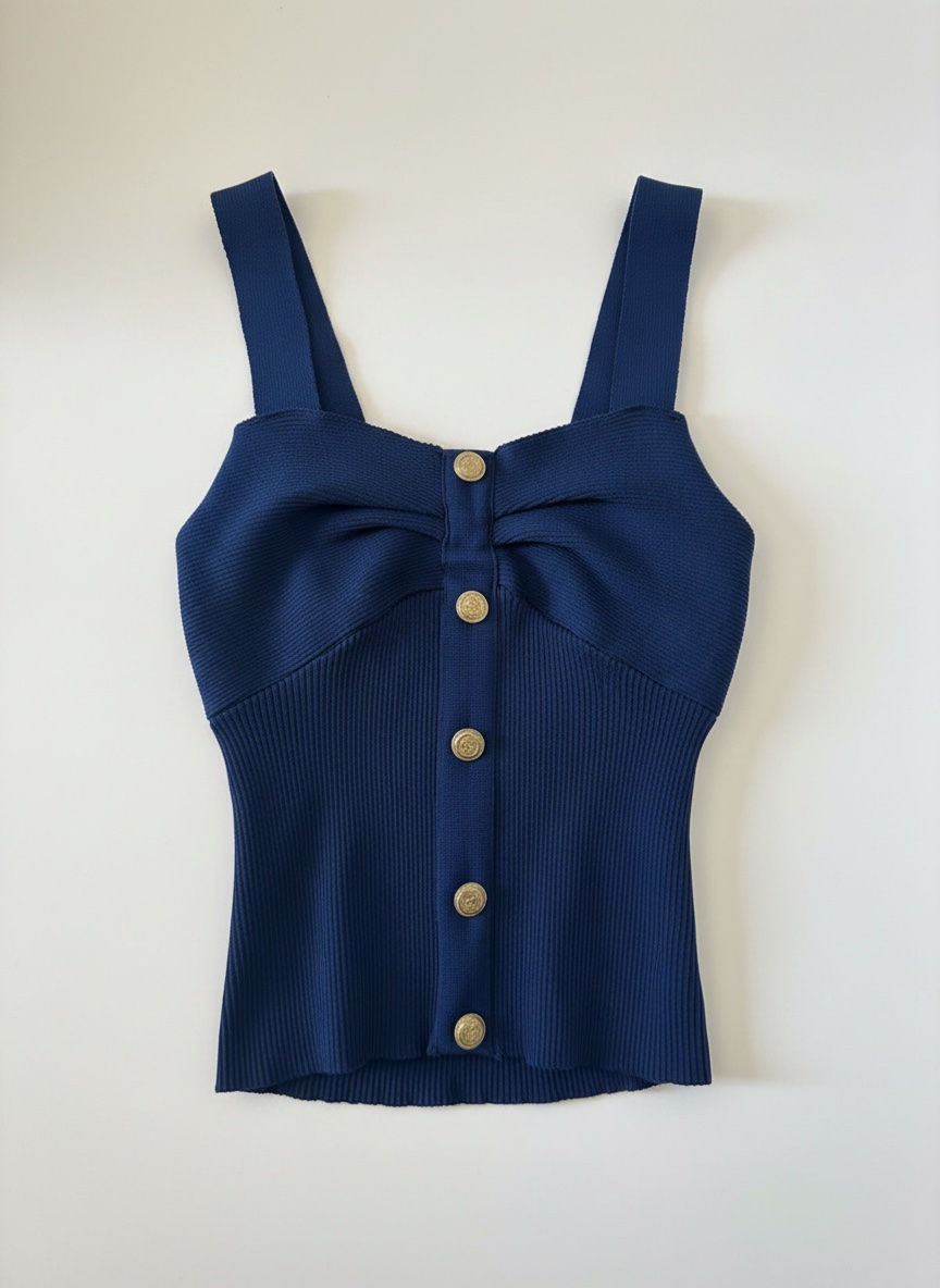 Koton navy bleu top with gold bottons