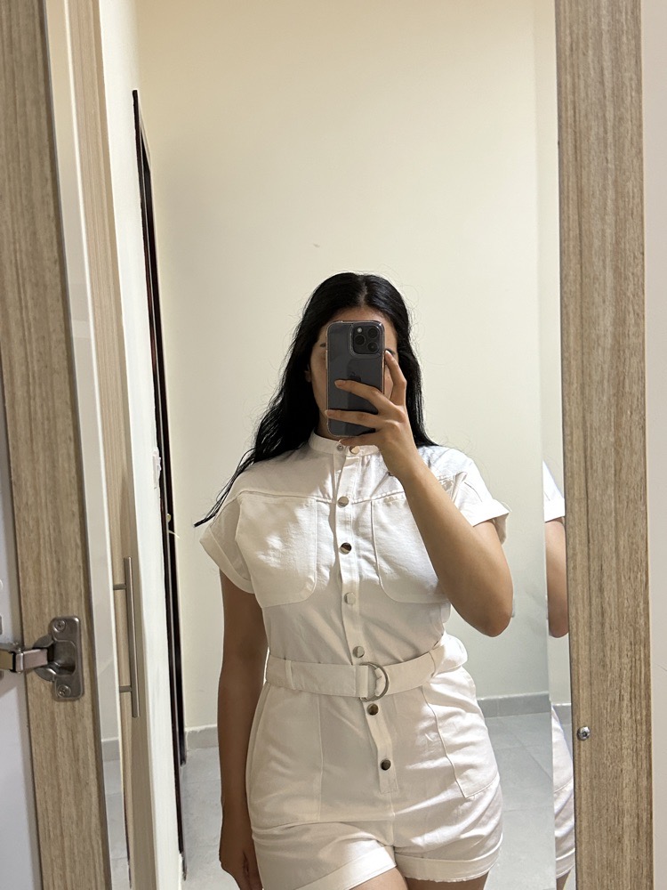 Combinaison short blanc