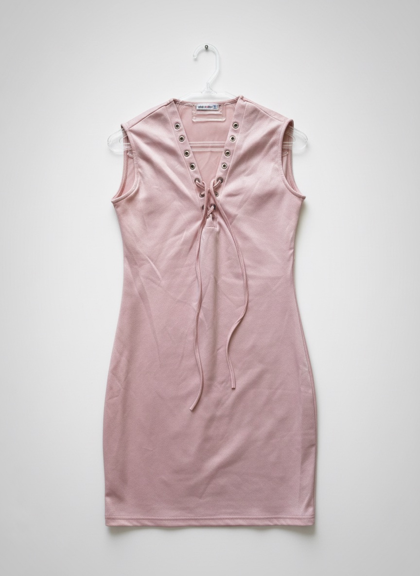 Robe débardeur côtelée , Rose clair 💕