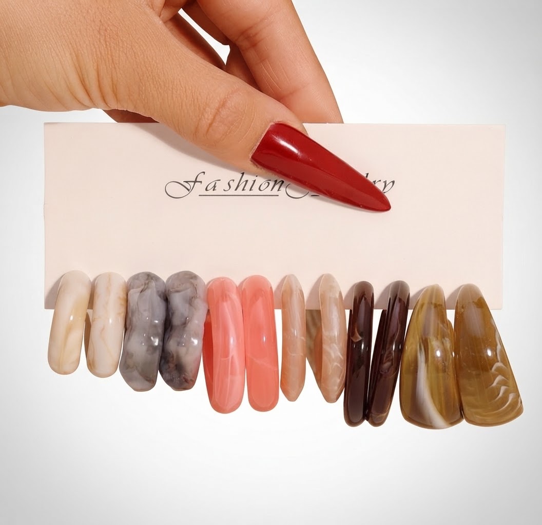 6pcs Set Acrylic Resin C-Shape Earrings