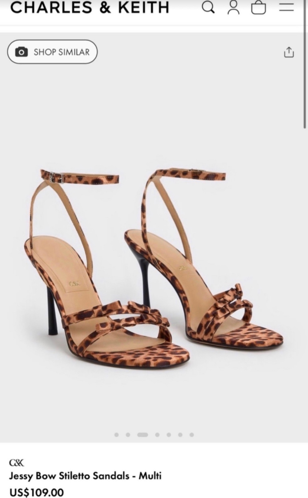 CHARLES & KEITH Jessy Bow Stiletto Sandals 