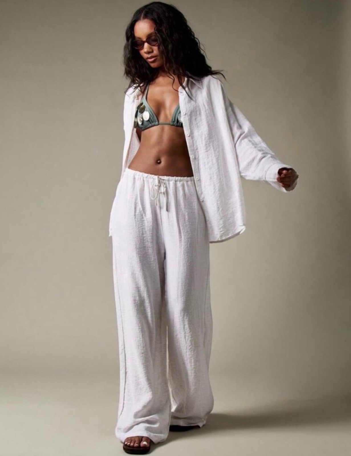 Ensemble casual oversized a deux pièces 10% lin 