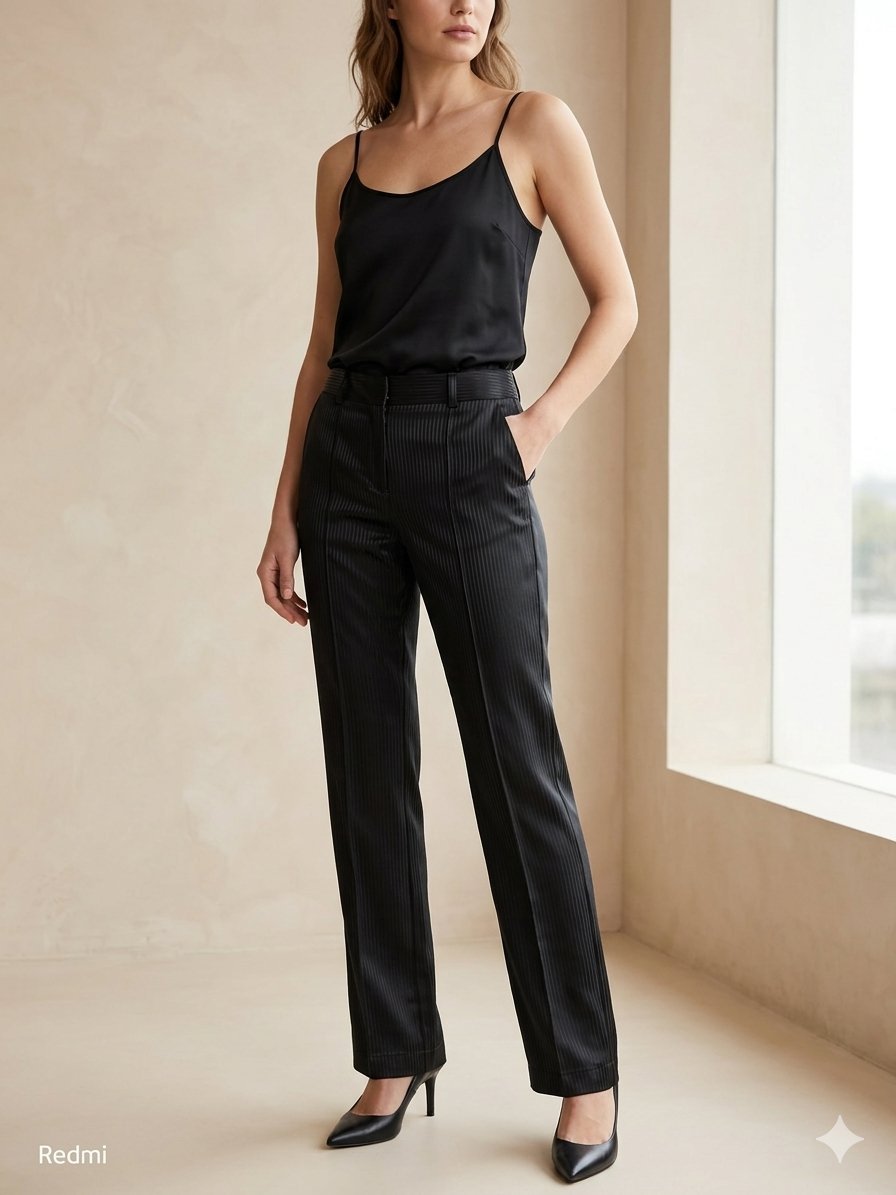 Pontalon noir satiné 