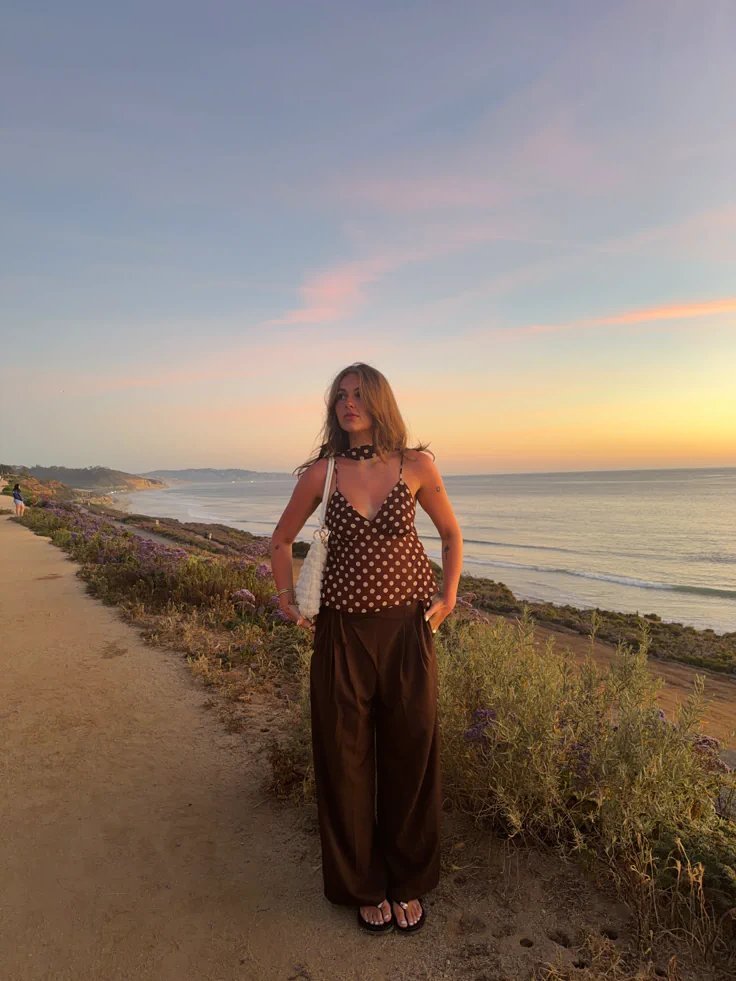 Chocolat brown polka dot top